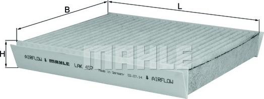 MAHLE LAK 457 - Filter, kupéventilation xdelar.se