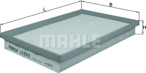 MAHLE LX 2992 - Luftfilter xdelar.se