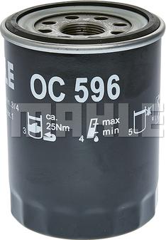 MAHLE OC 596 - Oljefilter xdelar.se