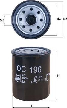 MAHLE OC 196 - Oljefilter xdelar.se