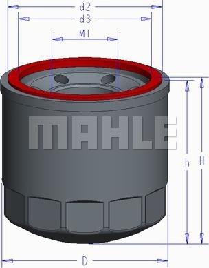 MAHLE OC 1050 - Oljefilter xdelar.se