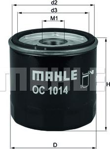 MAHLE OC 1014 - Oljefilter xdelar.se