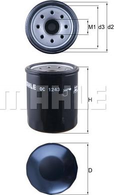 MAHLE OC 1243 - Oljefilter xdelar.se