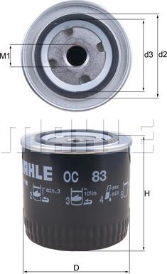 MAHLE OC 83 - Oljefilter xdelar.se