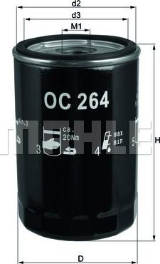 MAHLE OC 264 - Oljefilter xdelar.se