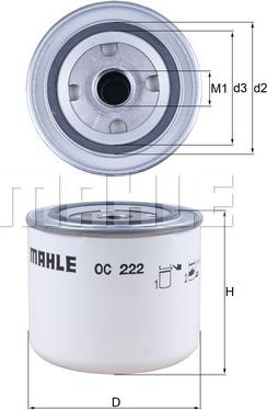 MAHLE OC 222 - Oljefilter xdelar.se