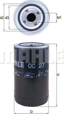 MAHLE OC 27 - Oljefilter xdelar.se