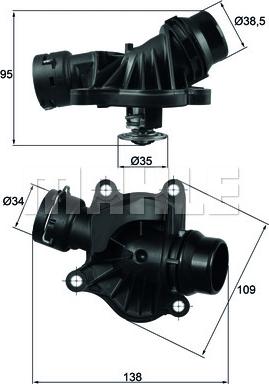 MAHLE TI 234 88 - Termostat, kylvätska xdelar.se