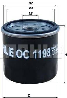 MAHLE OC 1198 - Oljefilter xdelar.se