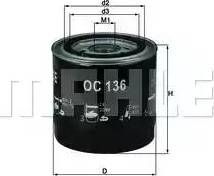 MAHLE OC 136 - Oljefilter xdelar.se