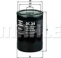 MAHLE OC 34 - Oljefilter xdelar.se