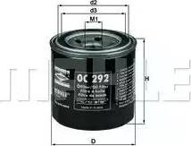 MAHLE OC 292 - Oljefilter xdelar.se