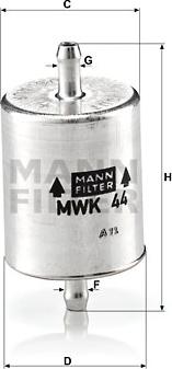 Mann-Filter MWK 44 - Bränslefilter xdelar.se