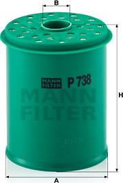 Mann-Filter P 738 x - Bränslefilter xdelar.se