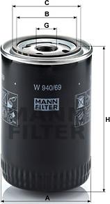 Mann-Filter W 940/69 - Oljefilter xdelar.se