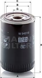 Mann-Filter W 940/18 - Oljefilter xdelar.se