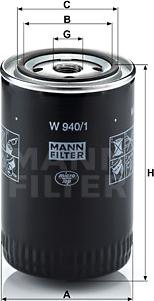 Mann-Filter W 940/1 - Oljefilter xdelar.se