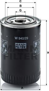 Mann-Filter W 940/29 - Oljefilter xdelar.se