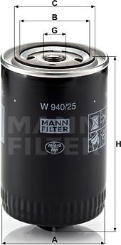 Mann-Filter W 940/25 - Oljefilter xdelar.se