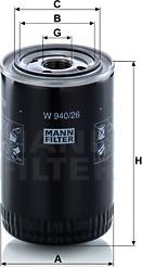 Mann-Filter W 940/26 - Oljefilter xdelar.se