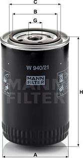 Mann-Filter W 940/21 - Oljefilter xdelar.se