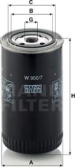 Mann-Filter W 950/7 - Oljefilter xdelar.se