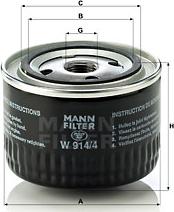 Mann-Filter W 914/4 - Oljefilter xdelar.se