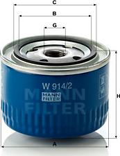 Mann-Filter W 914/2 - Oljefilter xdelar.se