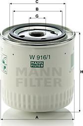 Mann-Filter W 916/1 - Oljefilter xdelar.se