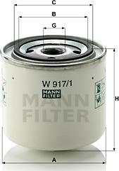 Mann-Filter W 917/1 - Oljefilter xdelar.se