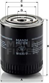 Mann-Filter W 930/9 - Oljefilter xdelar.se