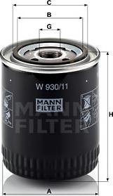 Mann-Filter W 930/11 - Oljefilter xdelar.se