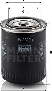 Mann-Filter W 930/12 - Oljefilter xdelar.se