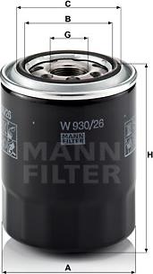 Mann-Filter W 930/26 - Oljefilter xdelar.se