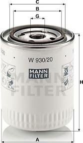 Mann-Filter W 930/20 - Oljefilter xdelar.se