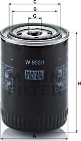 Mann-Filter W 933/1 - Oljefilter xdelar.se