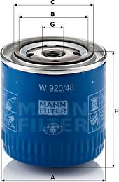 Mann-Filter W 920/48 - Oljefilter xdelar.se