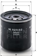 Mann-Filter W 920/82 - Oljefilter xdelar.se