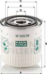 Mann-Filter W 920/38 - Oljefilter xdelar.se