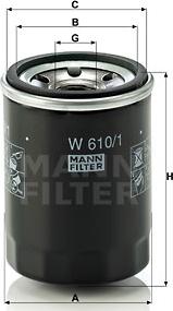 Mann-Filter W 610/1 - Oljefilter xdelar.se