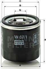 Mann-Filter W 67/1 - Oljefilter xdelar.se