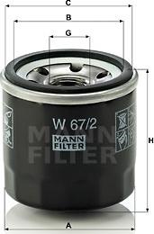 Mann-Filter W 67/2 - Oljefilter xdelar.se