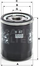 Mann-Filter W 67 - Oljefilter xdelar.se