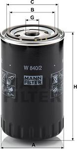 Mann-Filter W 840/2 - Oljefilter xdelar.se