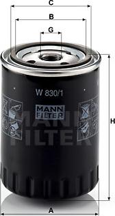 Mann-Filter W 830/1 - Oljefilter xdelar.se