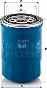 Mann-Filter W 830/3 - Oljefilter xdelar.se