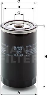 Mann-Filter W 719/4 - Oljefilter xdelar.se