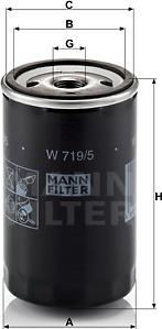 Mann-Filter W 719/5 - Oljefilter xdelar.se