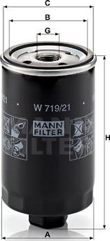 Mann-Filter W 719/21 - Oljefilter xdelar.se