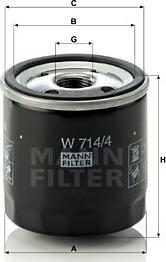 Mann-Filter W 714/4 - Oljefilter xdelar.se